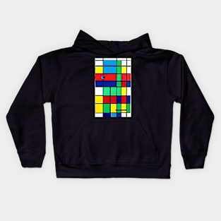 Abstract Modern: Bold Colors Squares Rectangles Kids Hoodie